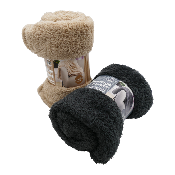 Deken Teddy-Fleece 150 x 200  Grijs