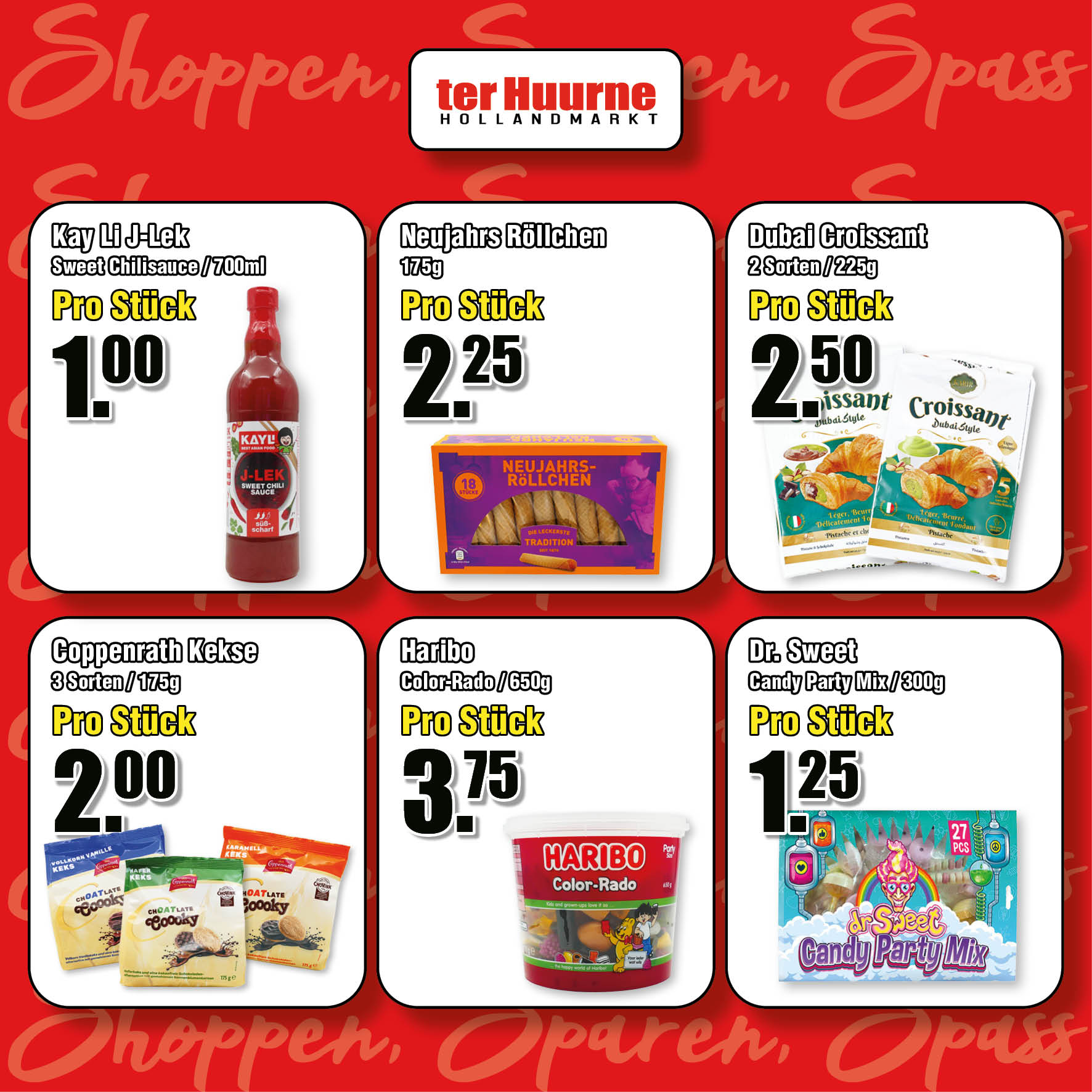 Shoppen · Sparen · Spass