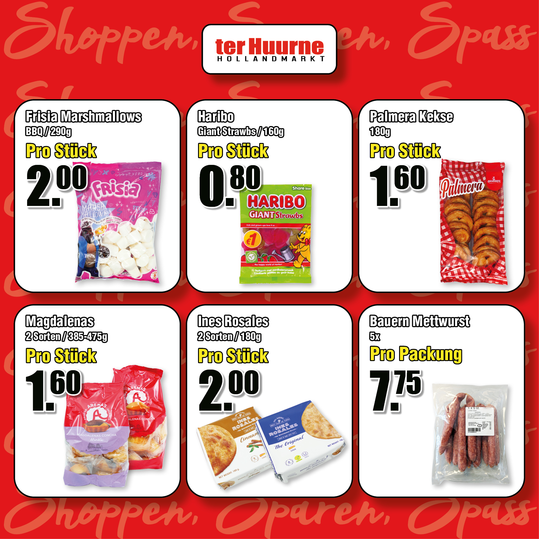 Shoppen · Sparen · Spass