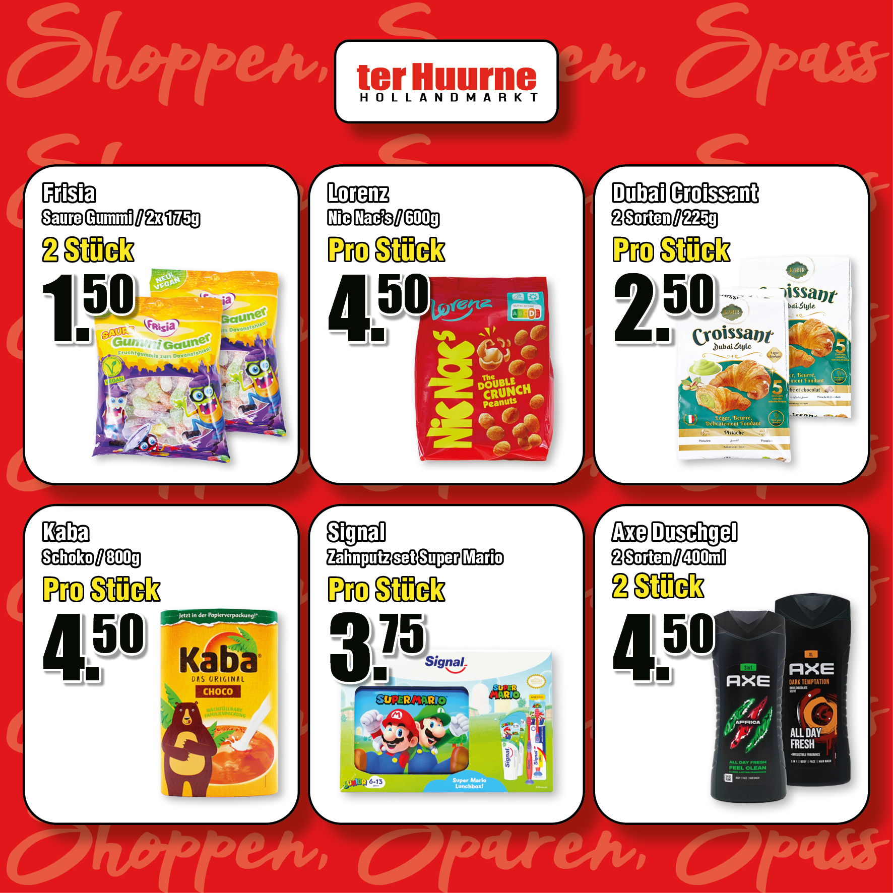 Shoppen · Sparen · Spass