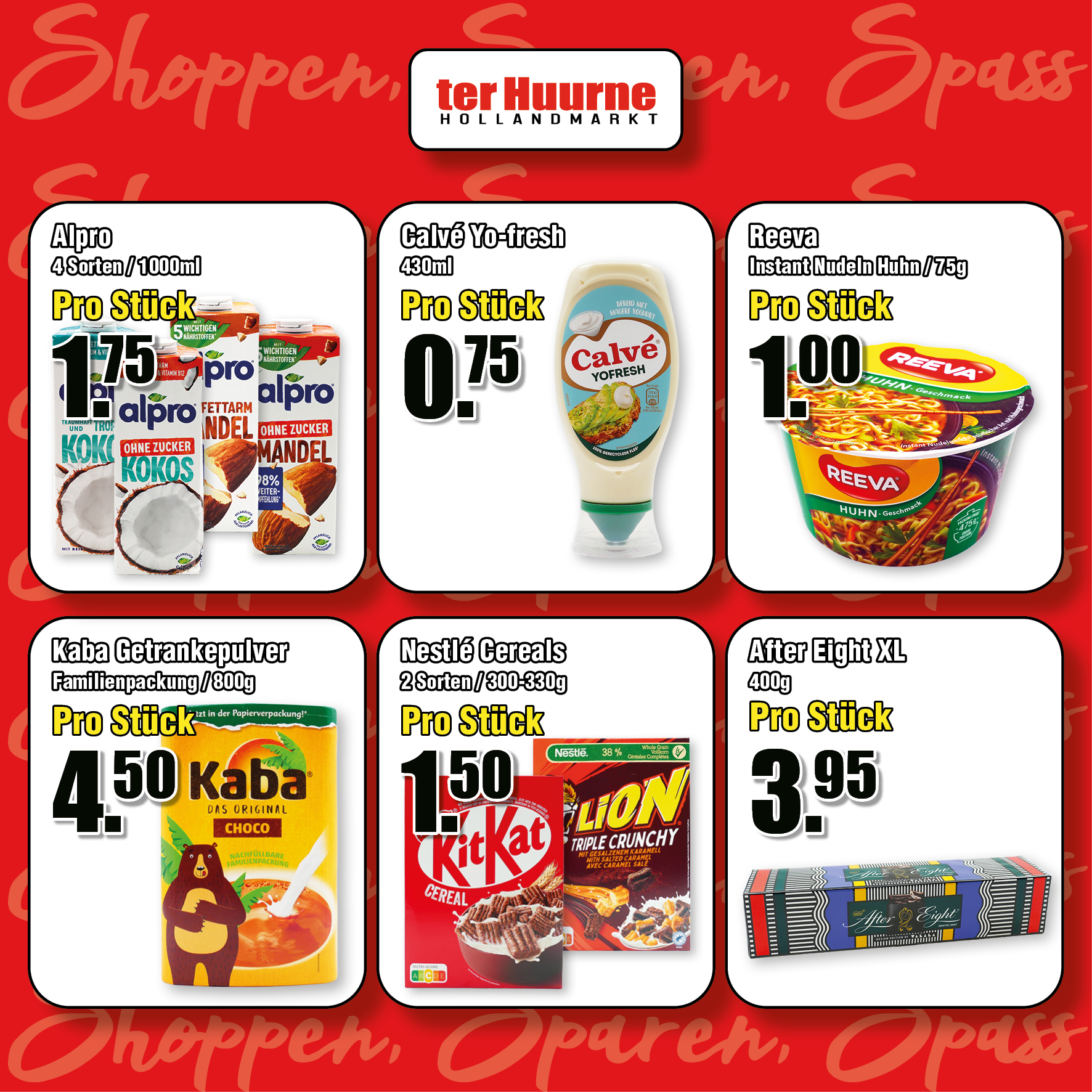 Shoppen · Sparen · Spass