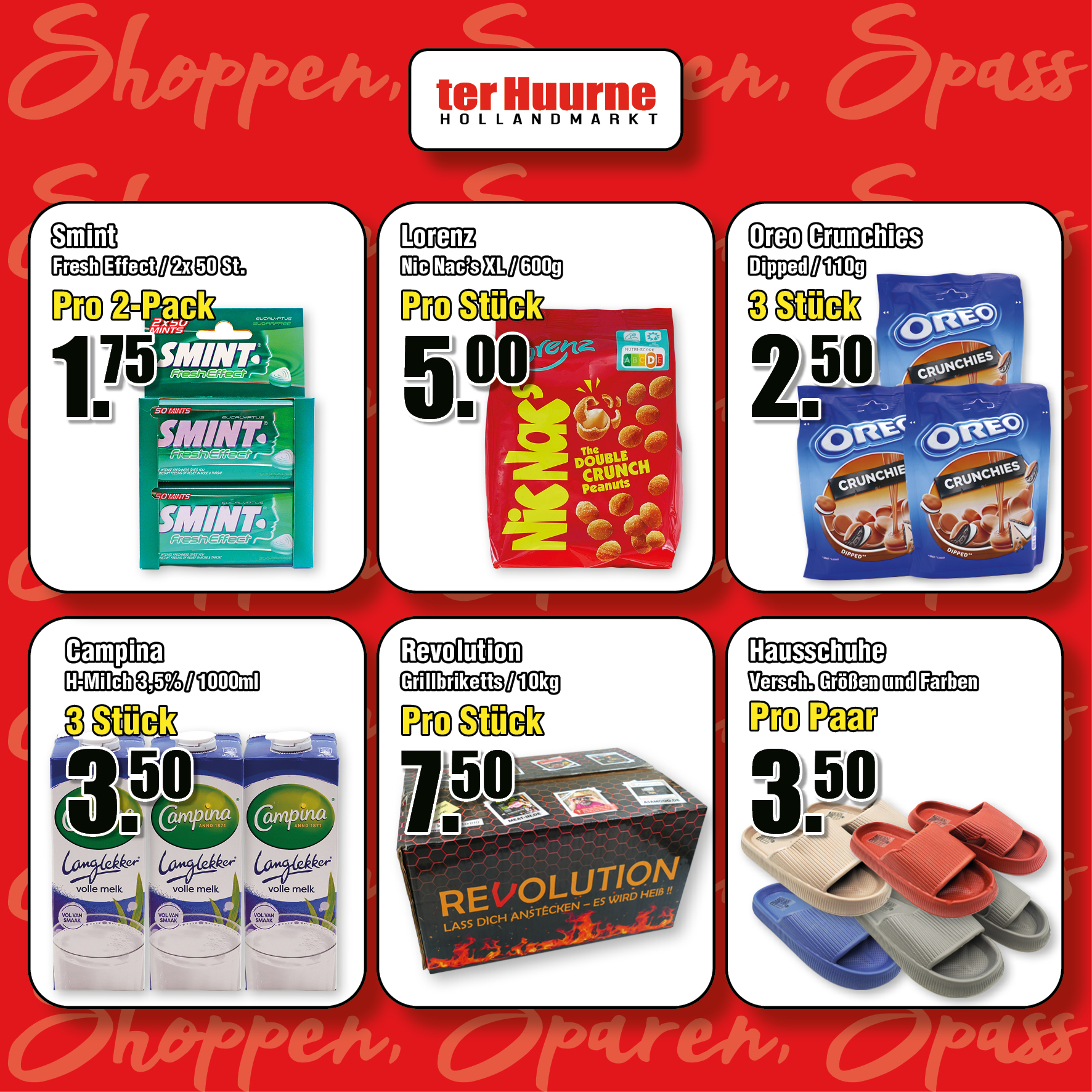 Shoppen · Sparen · Spass