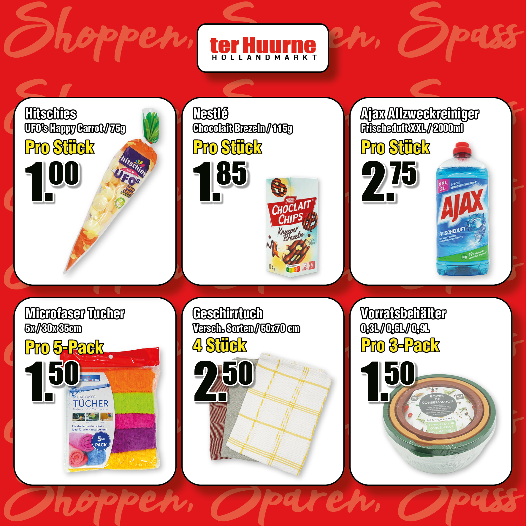 Shoppen · Sparen · Spass