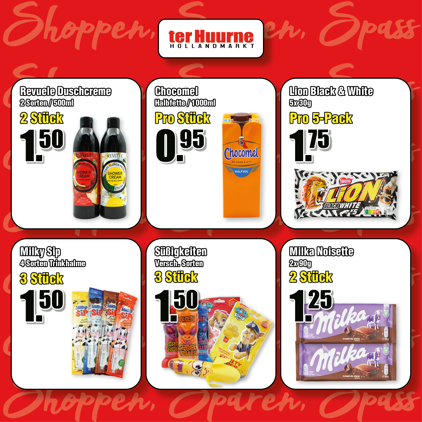 Shoppen · Sparen · Spass