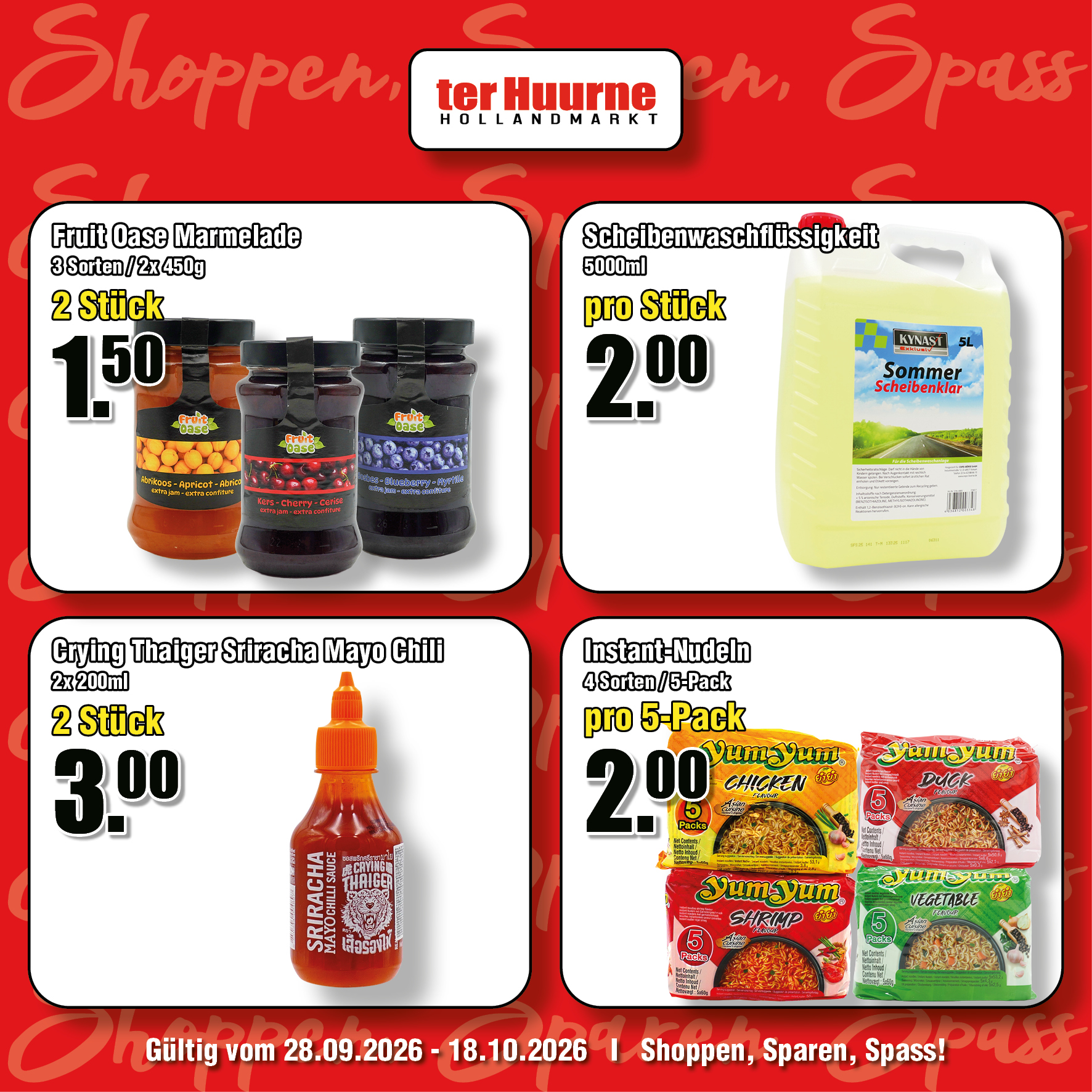 Shoppen · Sparen · Spass